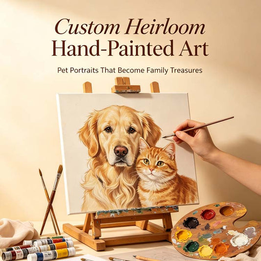 Hand Painted Custom Pet Oil Painting | Personalized Photo Pet Portrait