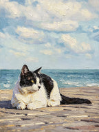 Impressionism & Textured Impasto - Hand-Painted Oil Painting - Outdoor Pet Portrait
