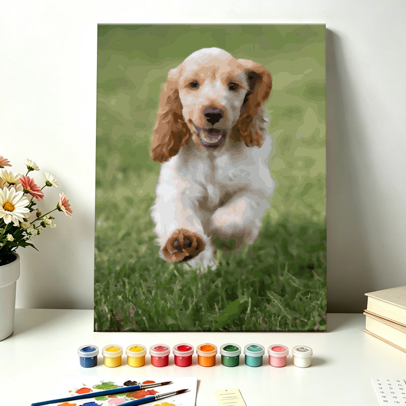 Personalized Dog Cat Portrait from Photo, Custom Pet Paint by Numbers, DIY Canvas Painting Kit, Gift for Pet Lovers