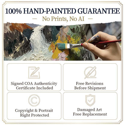 hand painted custom pet oil painting, no print handmade animal portrait guarantee service
