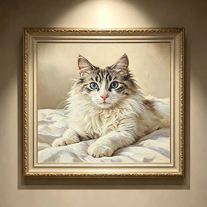 custom hand painted pet bust oil painting framed cat heirloom bust portrait wall hanging