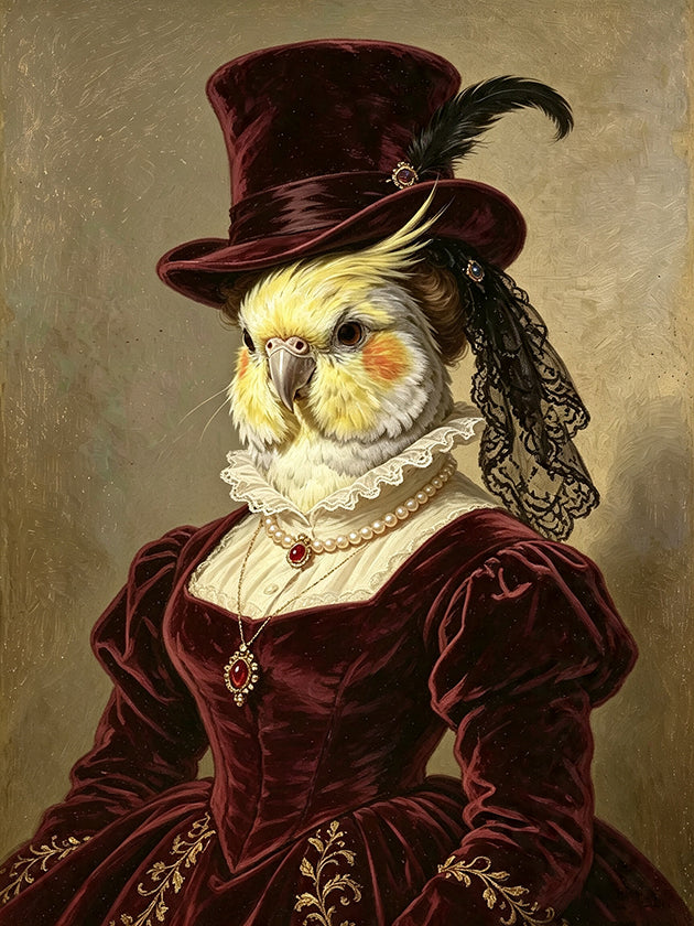 Custom Royal Pet Portrait Oil Painting – The Countess