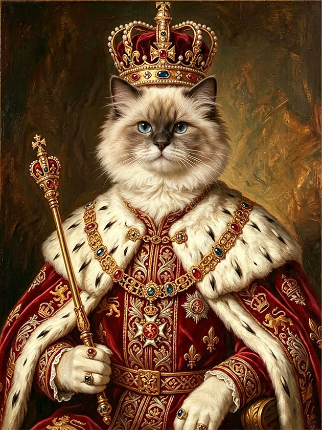 Custom Royal Pet Portrait Oil Painting – THE MAJESTY