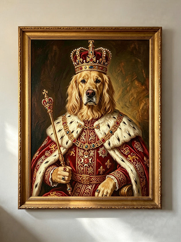 Custom Royal Pet Portrait Oil Painting – THE MAJESTY