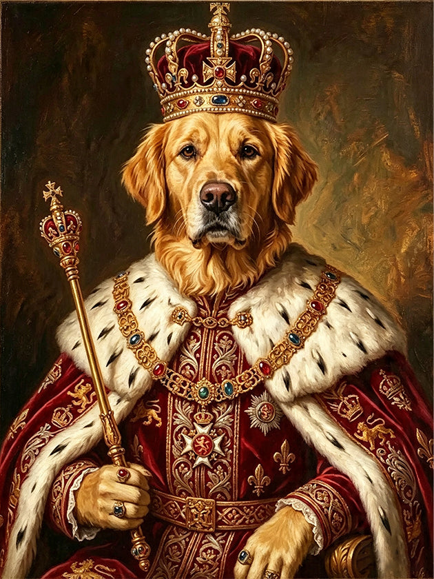 Custom Royal Pet Portrait Oil Painting – THE MAJESTY