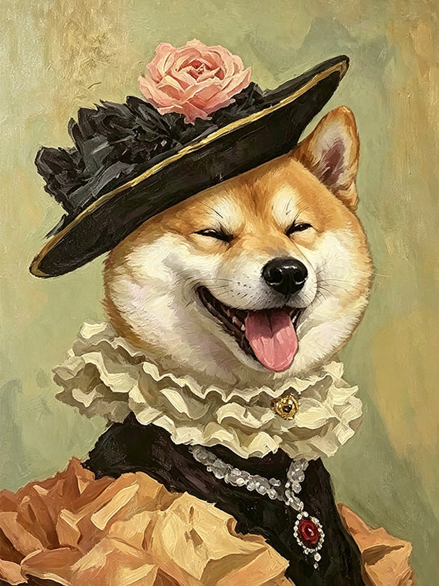 Custom Royal Pet Portrait Oil Painting – THE NOBLE LADY