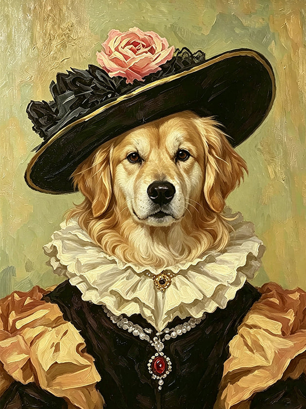 Custom Royal Pet Portrait Oil Painting – THE NOBLE LADY