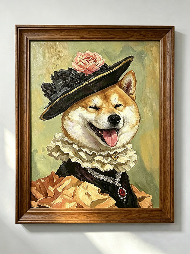 Custom Royal Pet Portrait Oil Painting – THE NOBLE LADY