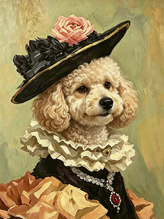 Custom Royal Pet Portrait Oil Painting – THE NOBLE LADY