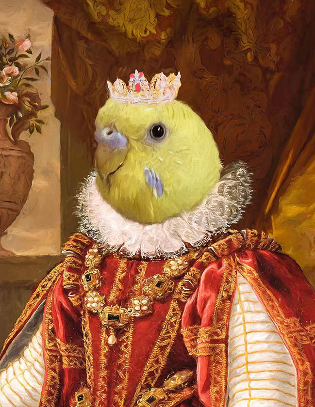 Custom Royal Pet Portrait Oil Painting – The Crowns