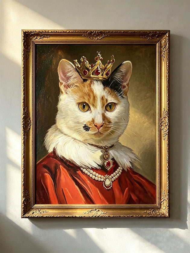 Custom Royal Pet Portrait Oil Painting – The Crowns