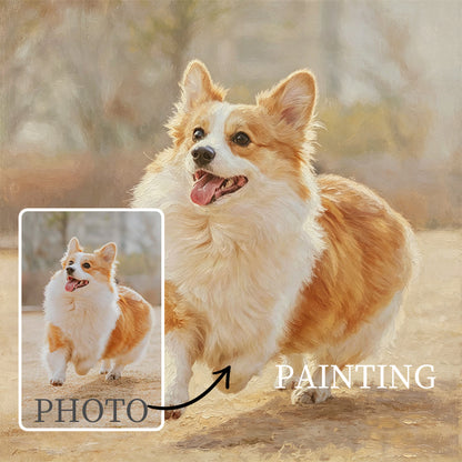 Custom Pet Portrait Acrylic Painting from Photo – Realistic Style